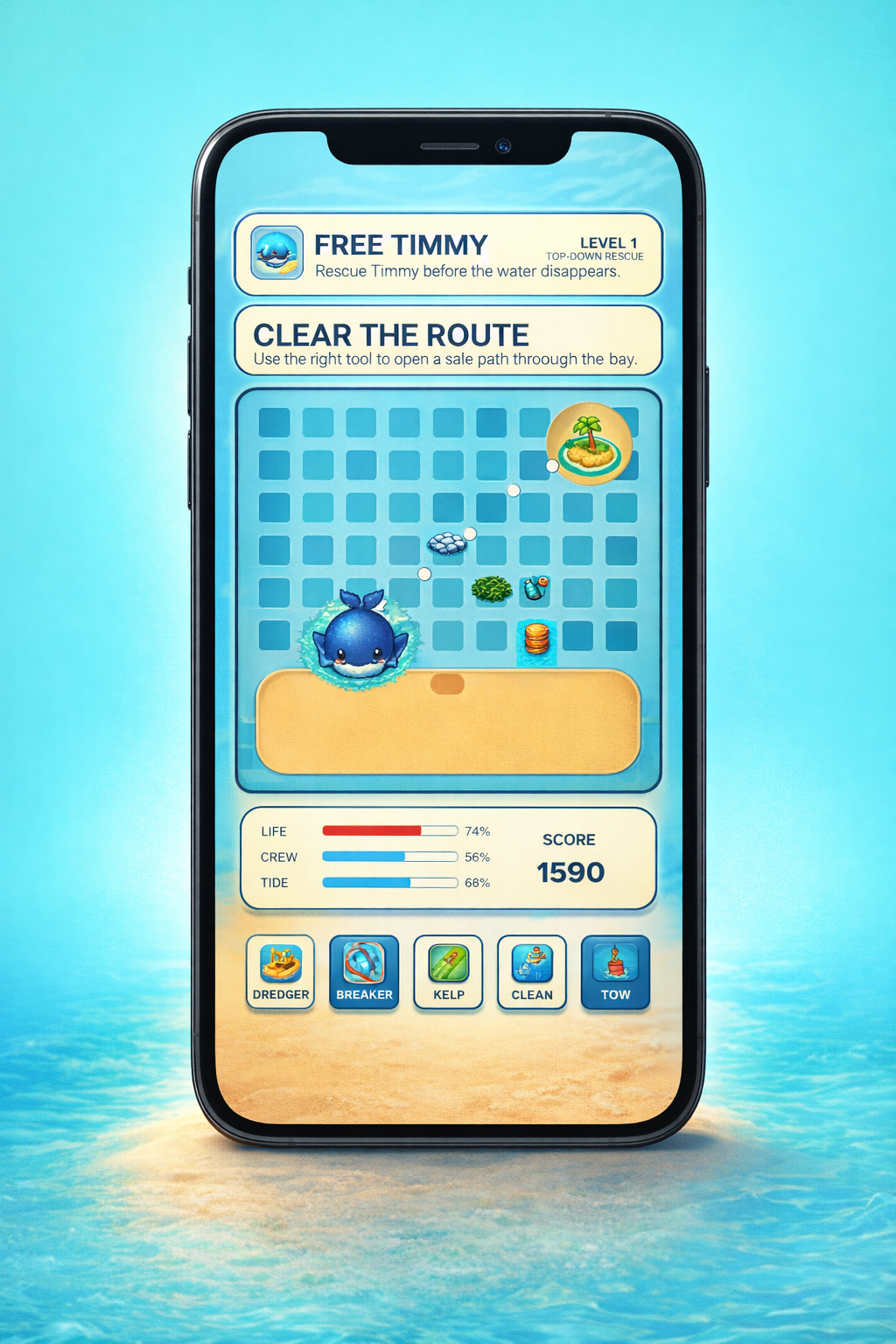 Framed store screenshot showing the opening rescue route.